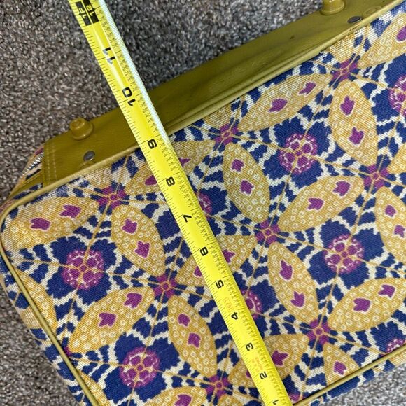 Penguin 1960s Floral Geometric Neon Lime Purple Travel Tote Bag Tapestry - Picture 10 of 10